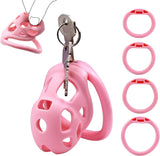 Soft Pink Chastity Cage with Invisible Lock main product | 3d-chastity