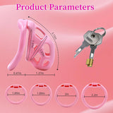 Soft Pink Chastity Cage with Invisible Lock side | 3d-chastity