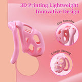 Soft Pink Chastity Cage with Invisible Lock material finish close | 3d-chastity