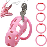 Soft Pink Chastity Cage with Invisible Lock wearing | 3d-chastity