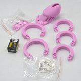 CB6000S Silicone Chastity Cage Pink lock and ring | 3d-chastity