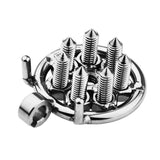 Stianless Steel Chastity Cage with Removable Nails wearing | 3d-chastity