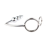 Stainless Steel Anal Hook Chastity Cage lock and ring | 3d-chastity