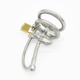 Stainless Steel Catheter Urethral Sounding Chastity Cage wearing | 3d-chastity
