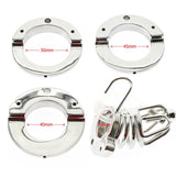 Stainless Steel Chastity Cage Ball Stretcher with Urethral Catheter Chastity Cage material finish close | 3d-chastity
