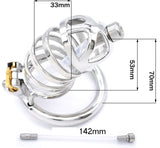 Stainless Steel Chastity Cage with Urethral Tube front | 3d-chastity