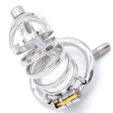 Stainless Steel Chastity Cage with Urethral Tube material finish close | 3d-chastity