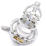 Stainless Steel Chastity Cage with Urethral Tube side | 3d-chastity