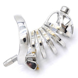 Stainless Steel Chastity Cage with Urethral Tube lock and ring | 3d-chastity