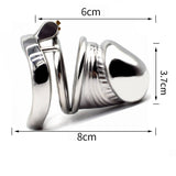 Stainless Steel Chastity Cage 3.15 Inch Long material finish close | 3d-chastity