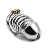 Stainless Steel Chastity Cage 4.72 Inch Long material finish close | 3d-chastity