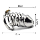 Stainless Steel Chastity Cage 4.72 Inch Long front | 3d-chastity