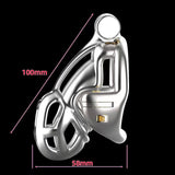 Stainless Steel Double-Lock Mamba Chastity Cage - 3d-chastity