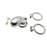 Stainless Steel Long Cylindrical Chastity Device size and shape | 3d-chastity
