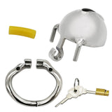 Stainless Steel Male Chastity Cage wearing | 3d-chastity