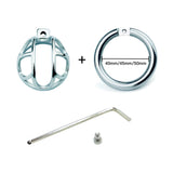 Stainless Steel Chastity Cage 0.98 Inch Long material finish close | 3d-chastity