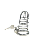 Stainless Steel Prison Chastity Cage side | 3d-chastity