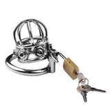 Rivet Bondage Stainless Steel Chastity Cage lock and ring | 3d-chastity