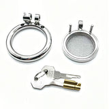 Stainless Steel StarNet Flat Chastity Cage lock and ring | 3d-chastity