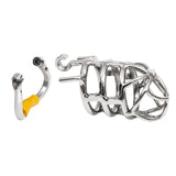 Stainless Steel Stealth Chastity Cage with Hinged Rings side | 3d-chastity