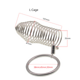 Stainless Steel Threaded Penis Sleeve with Ring Chastity Cage size and shape | 3d-chastity
