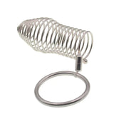Stainless Steel Threaded Penis Sleeve with Ring Chastity Cage lock and ring | 3d-chastity