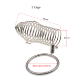 Stainless Steel Threaded Penis Sleeve with Ring Chastity Cage full kit | 3d-chastity