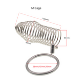 Stainless Steel Threaded Penis Sleeve with Ring Chastity Cage material finish close | 3d-chastity