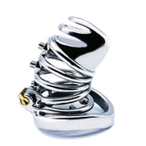 Stainless Steel with Urine Orifice Chastity Device side | 3d-chastity