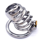 Stainless Steel with Urine Orifice Chastity Device material finish close | 3d-chastity