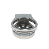Stainless Thickened Gear Flat Chastity Cage material finish close | 3d-chastity