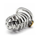 Star Stainless Steel Chastity Cage material finish close | 3d-chastity