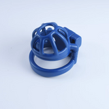 Steel Blue Custom Chastity Cage lock and ring | 3d-chastity