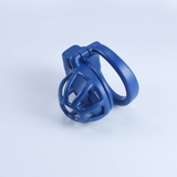 Steel Blue Custom Chastity Cage material finish close | 3d-chastity