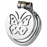 Steel Butterfly Flat Chastity Lock side | 3d-chastity