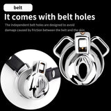 Steel Clitty Chastity Cage with Belt side | 3d-chastity