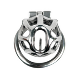 Steel Custom Chastity Cage with PA wearing | 3d-chastity