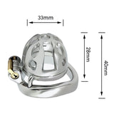 Small Stainless Steel Chastity Cage lock and ring | 3d-chastity