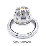 Small Stainless Steel Chastity Cage material finish close | 3d-chastity