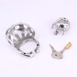 Super Small Chastity Device with Scrotum Testicle Pouch size and shape | 3d-chastity