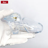 the Maxi-Max V4 Chastity Cage 2.48 Inch Long lock and ring | 3d-chastity