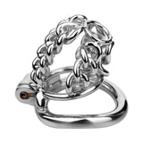 Thick Chainmail Steel Chastity Lock front | 3d-chastity