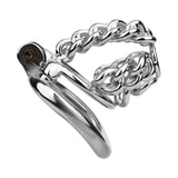 Thick Chainmail Steel Chastity Lock side | 3d-chastity