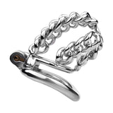 Thick Chainmail Steel Chastity Lock lock and ring | 3d-chastity