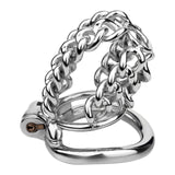 Thick Chainmail Steel Chastity Lock rear | 3d-chastity