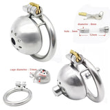 Tiny Seal Prison Steel Chastity Cage 1 InchLong material finish close | 3d-chastity