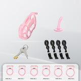 Upgraded Invisible Cobra Chastity Cage Pink wearing | 3d-chastity