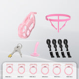 Pink Upgraded Invisible Mamba Cage Chastity Cage full kit | 3d-chastity