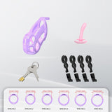 Upgraded Invisible Mamba Chastity Cage Purple wearing | 3d-chastity