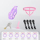 Upgraded Invisible Mamba Chastity Cage Purple full kit | 3d-chastity